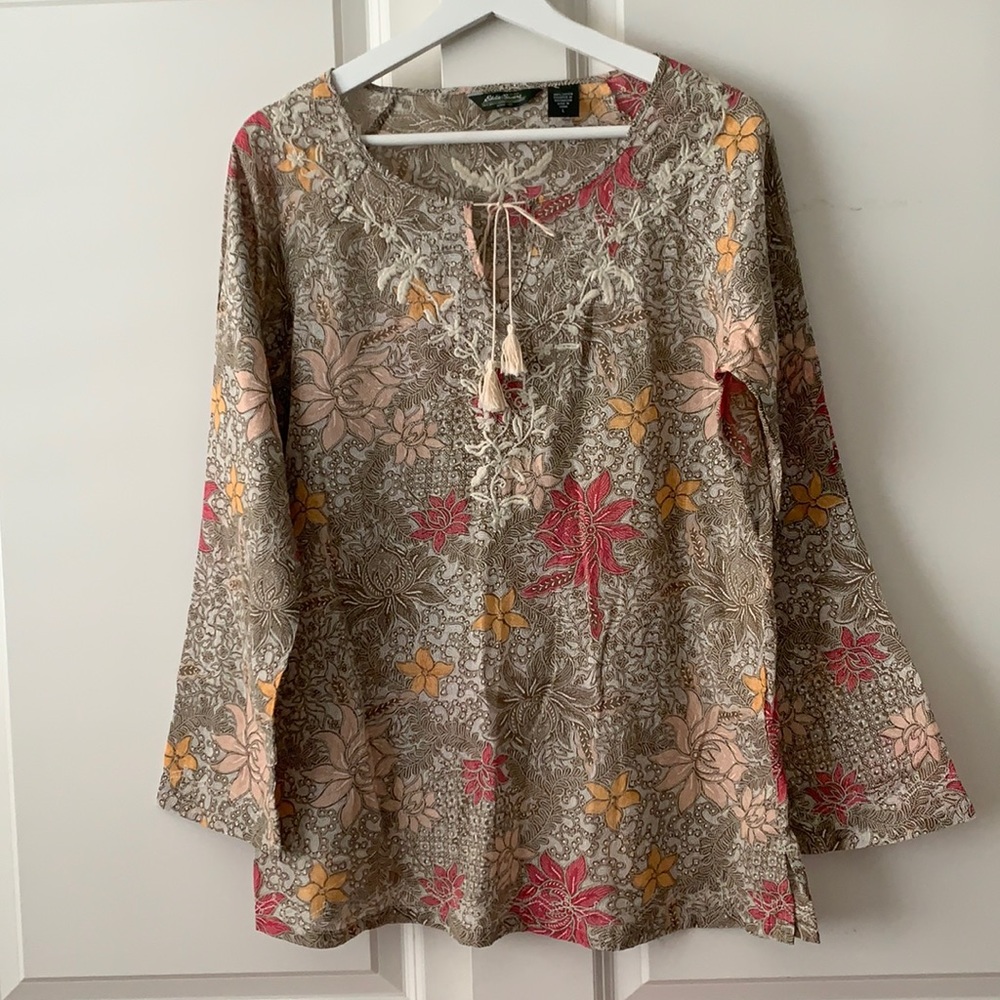 EDDIE BAUER EMBROIDERED TUNIC , SIZE L